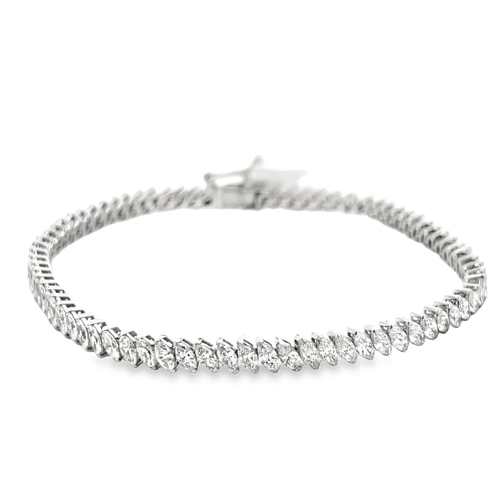 Lab-Grown Offset Marquise Tennis Bracelet