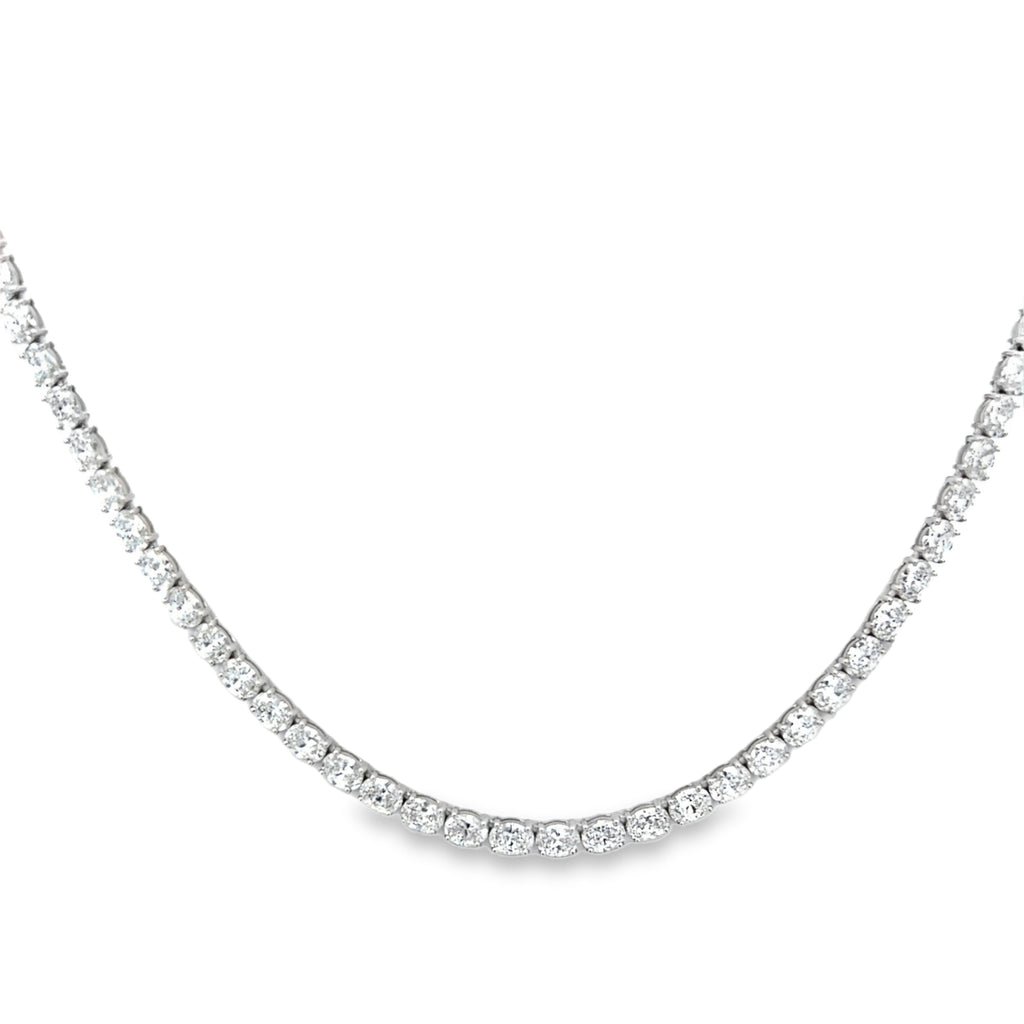 Lab-Grown E/W Oval Tennis Necklace