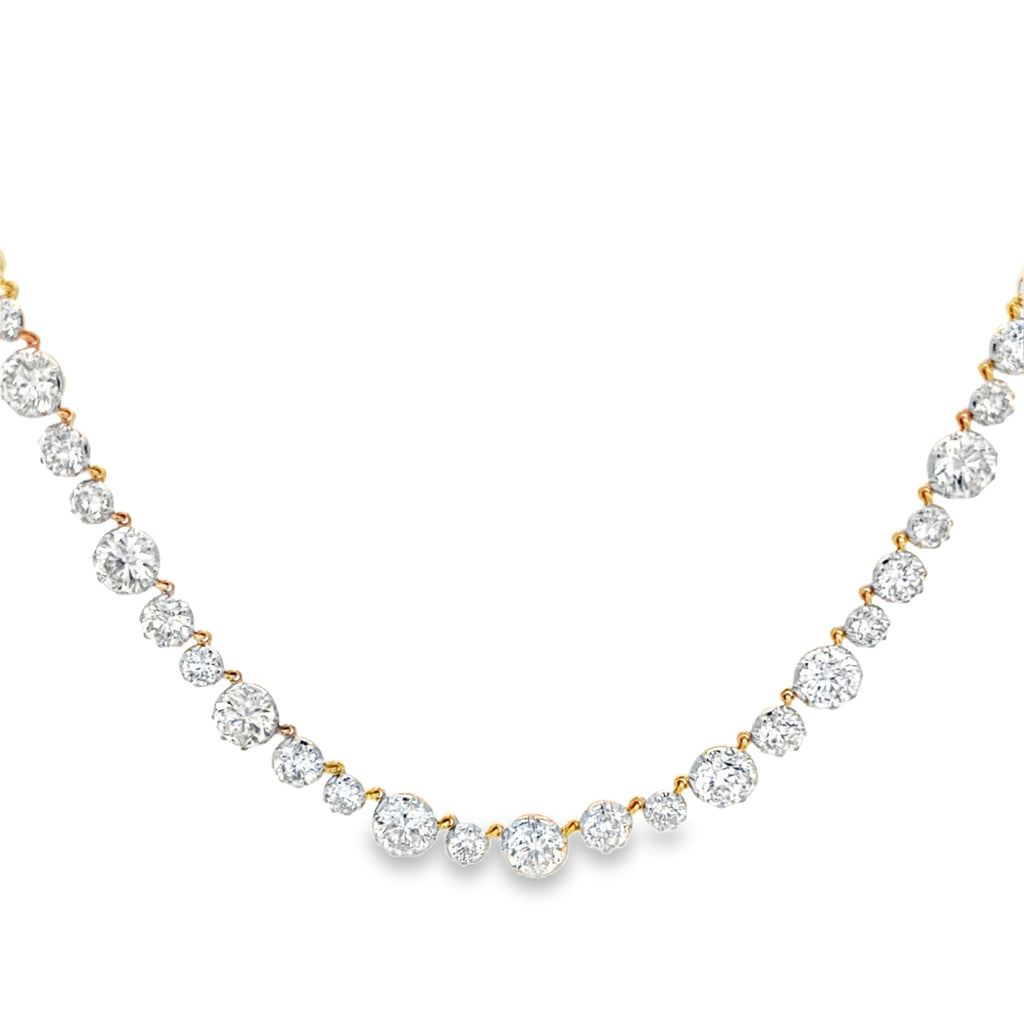 Lab-Grown Georgian Set Tennis Necklace