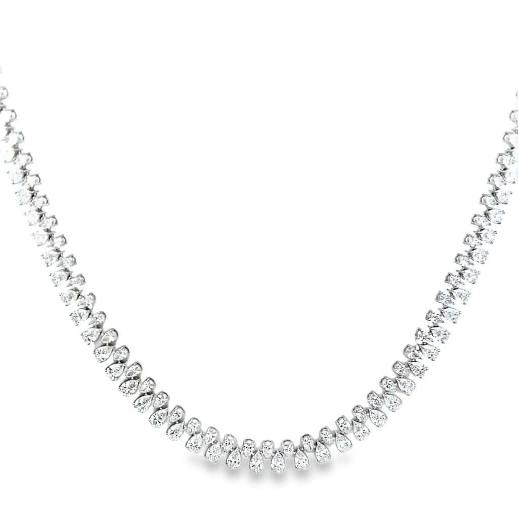 Lab-Grown Alternating Pear Tennis Necklace