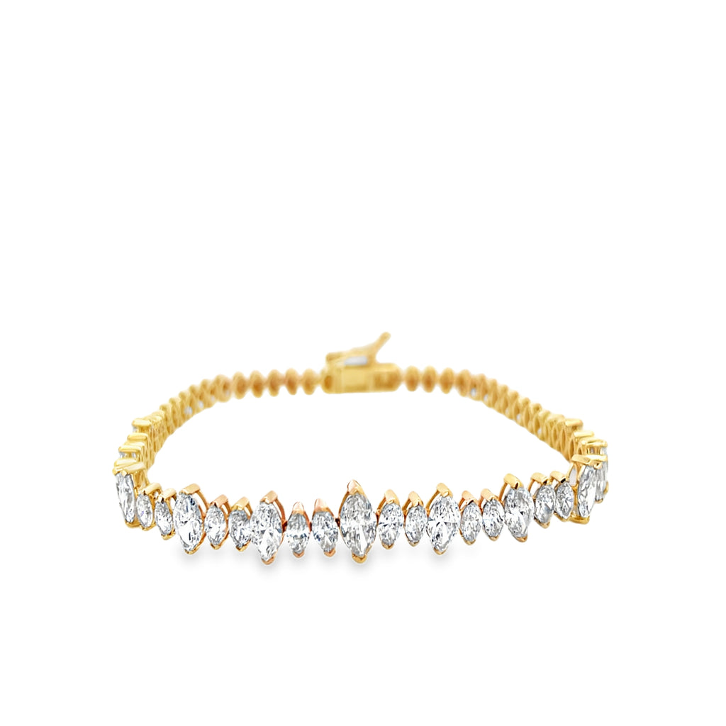 Lab-Grown Graduated Marquise Halfway Tennis Bracelet