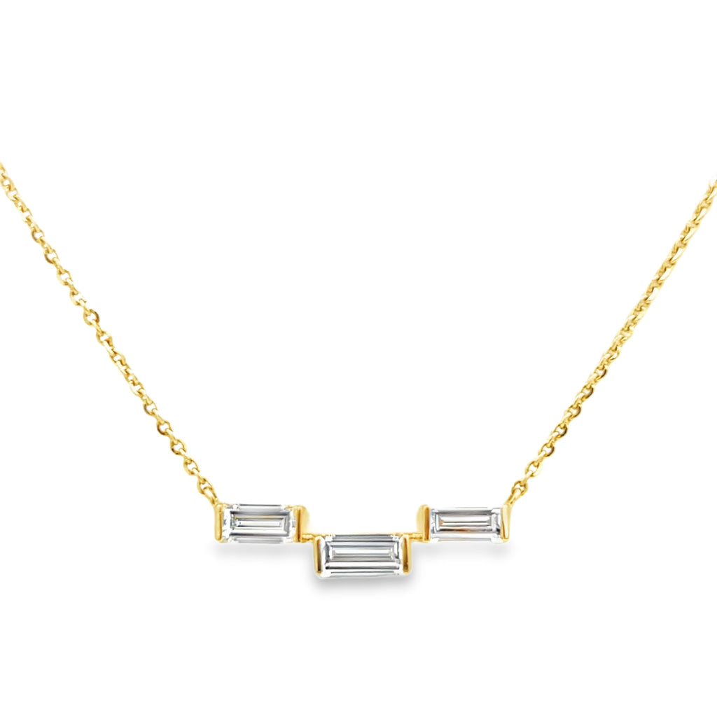 Lab-Grown Baguette Podium Necklace