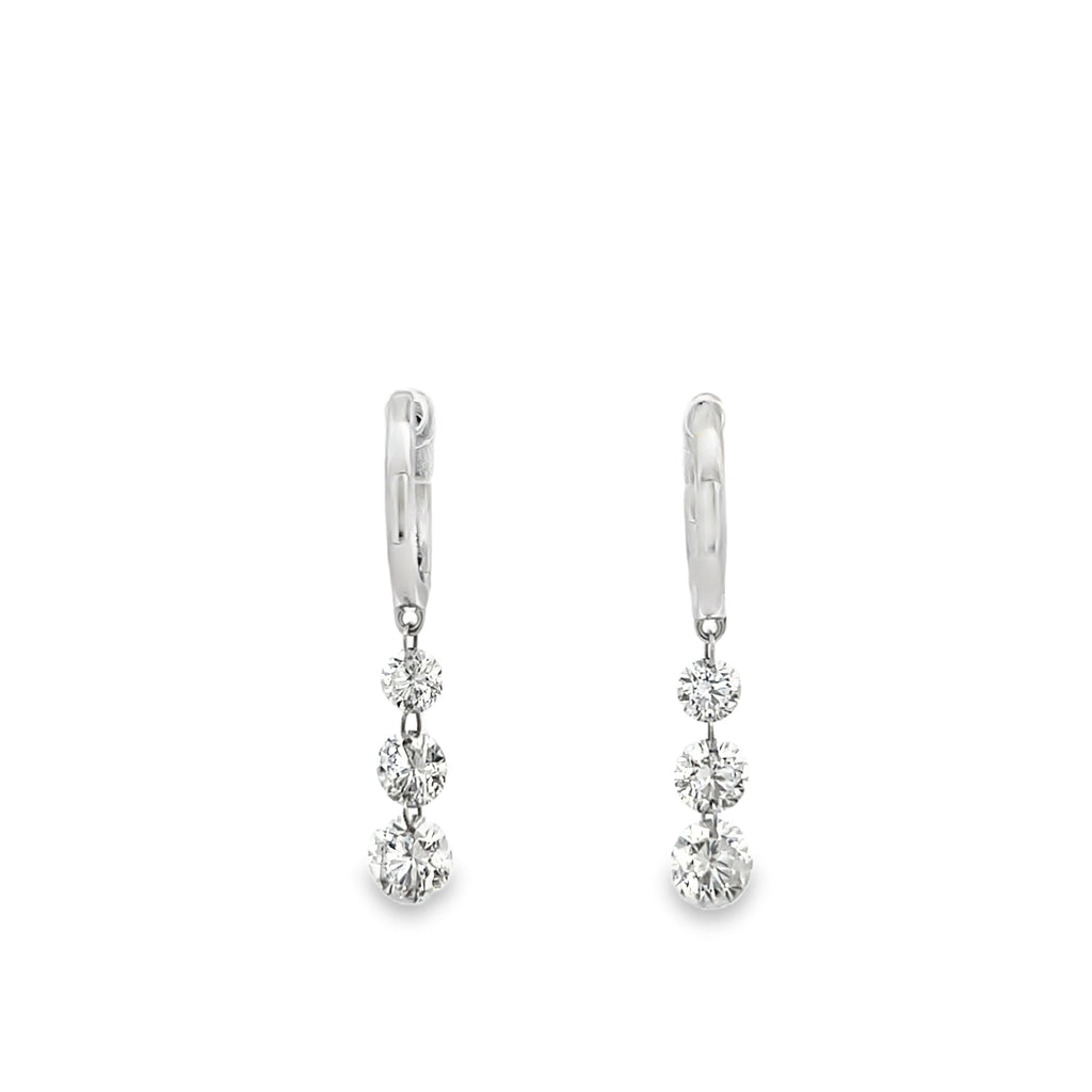 Lab-Grown Drilled Diamond Dangle Huggies