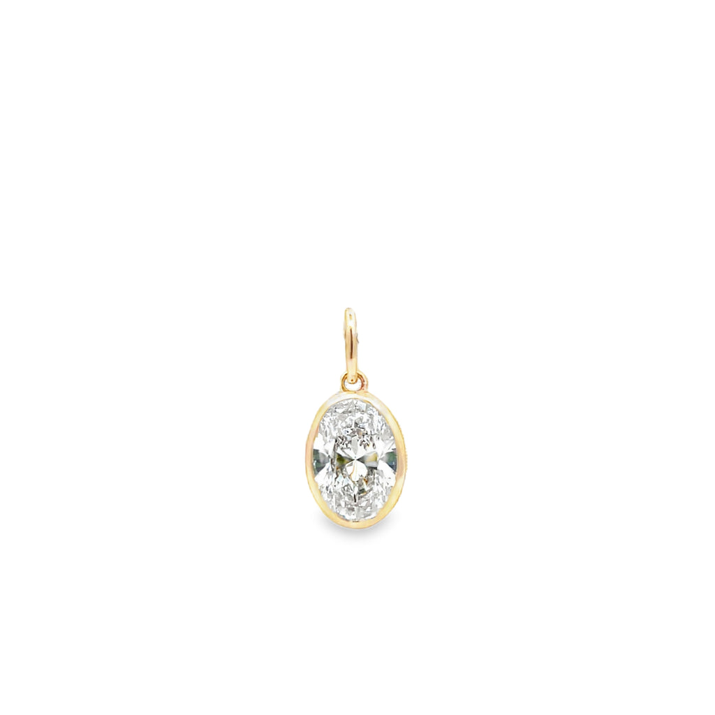 Lab-Grown Bezel Oval Charm