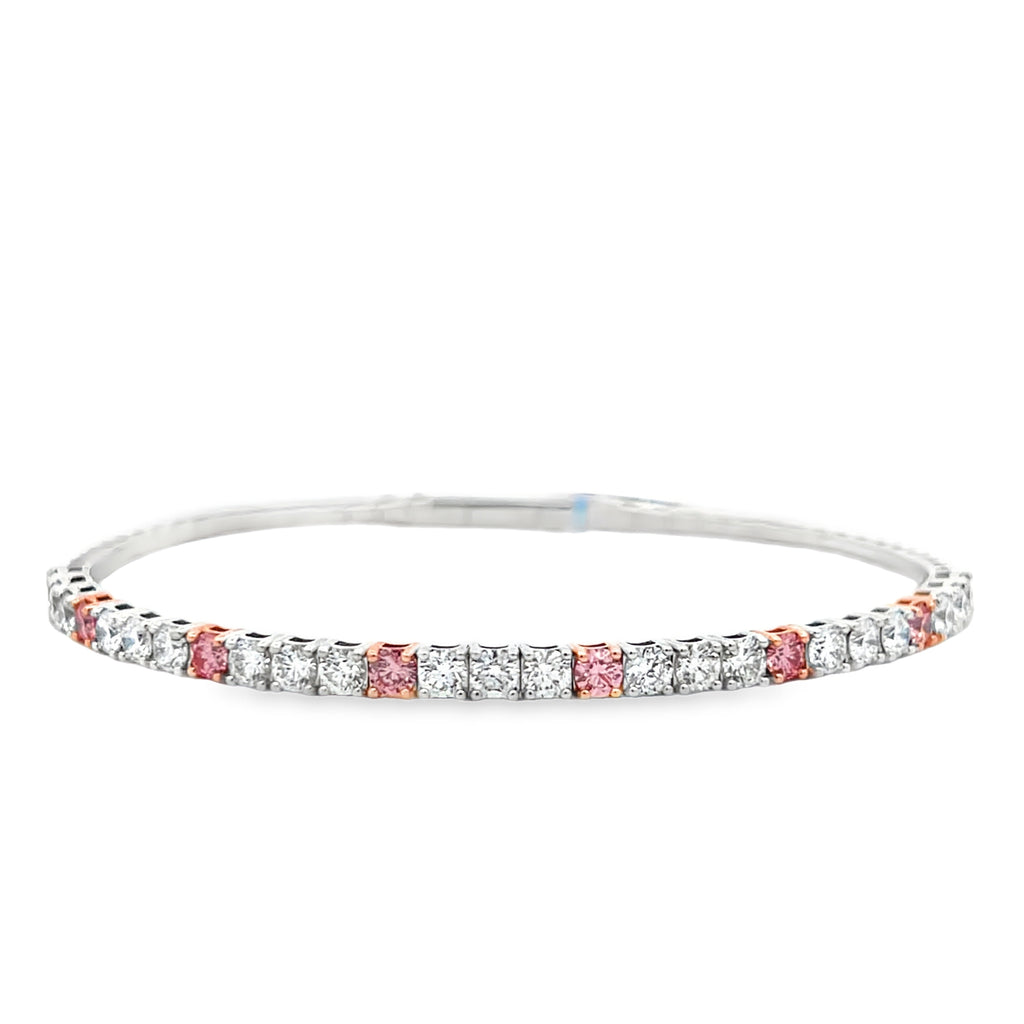 Lab-Grown Alternating Pink Diamond Bangle