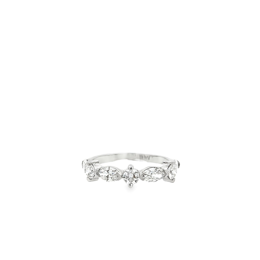 Lab-Grown E/W Marquise & Round Band