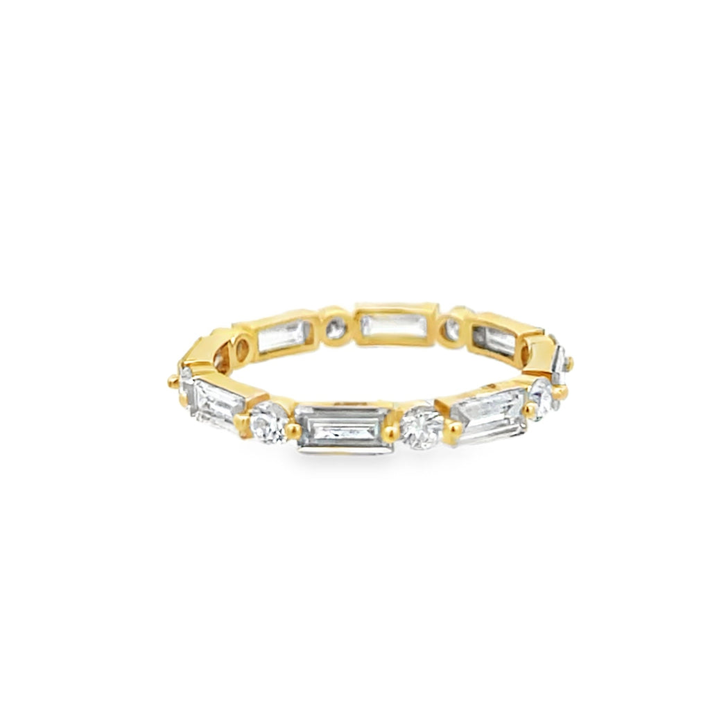Lab-Grown Baguette & Round Diamond Eternity Band