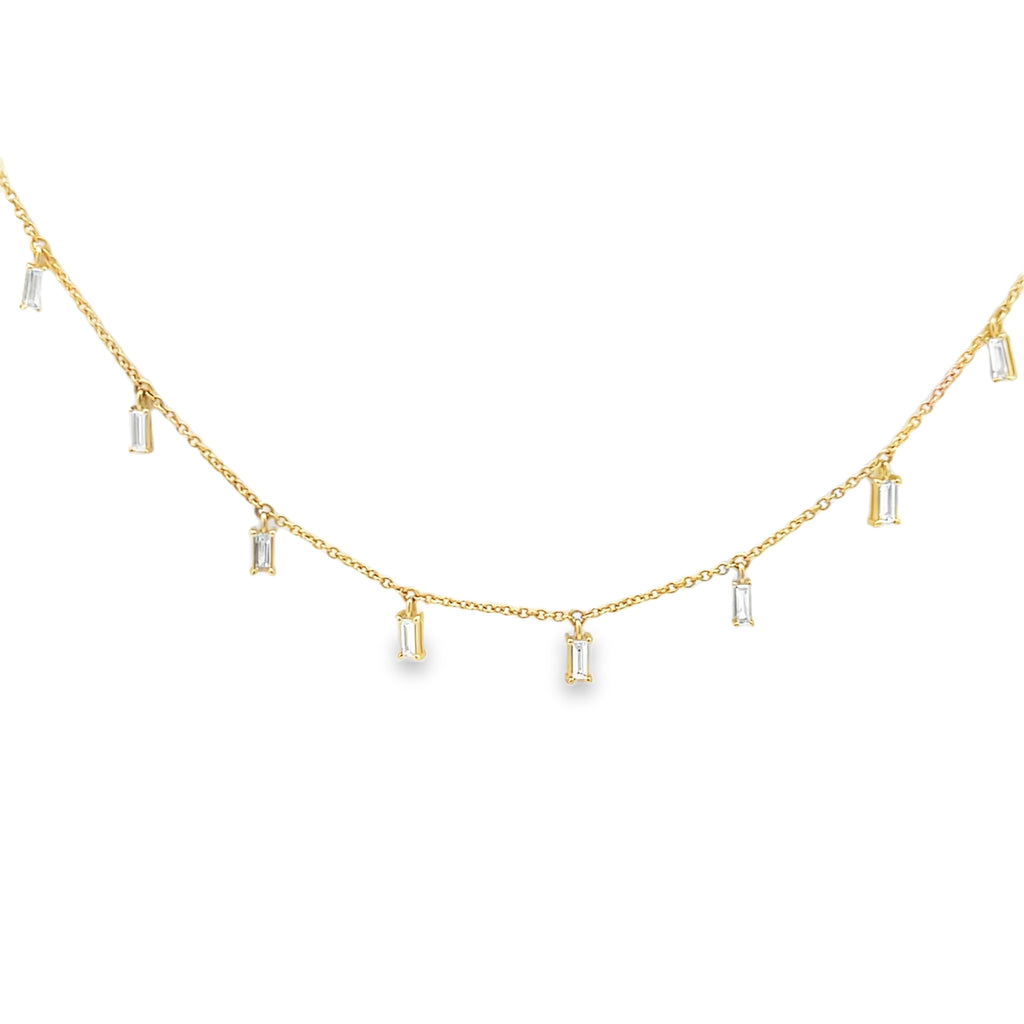 Lab-Grown Dangle Baguette Necklace