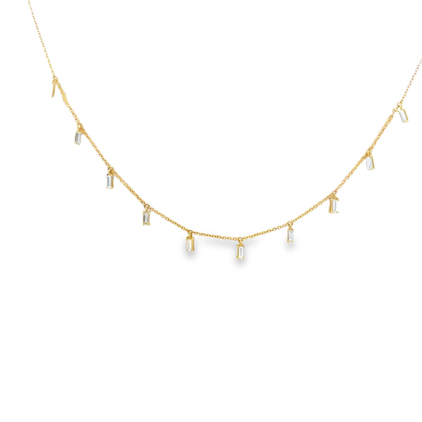 Lab-Grown Dangle Baguette Necklace