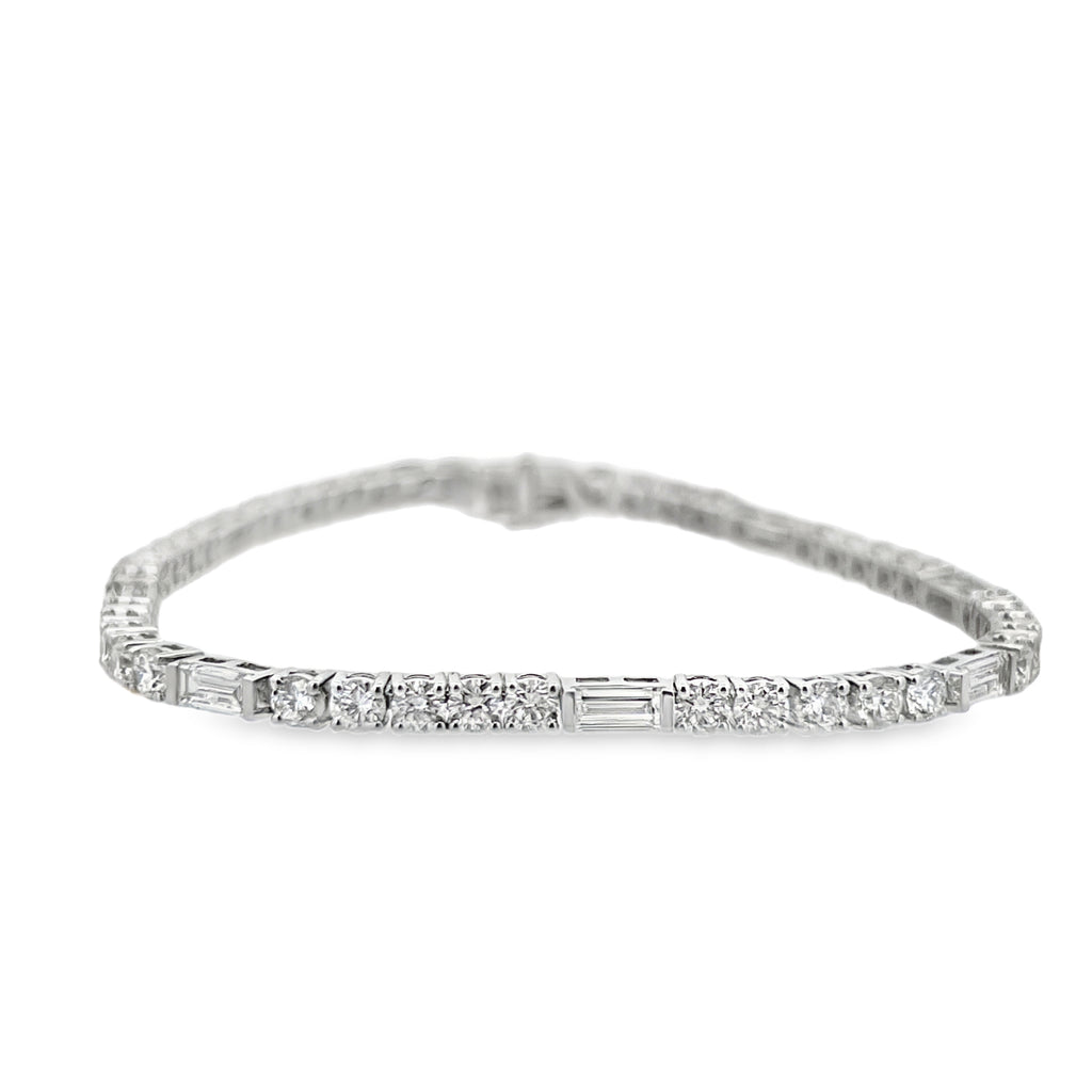 Lab-Grown E/W Baguette Accented Tennis Bracelet