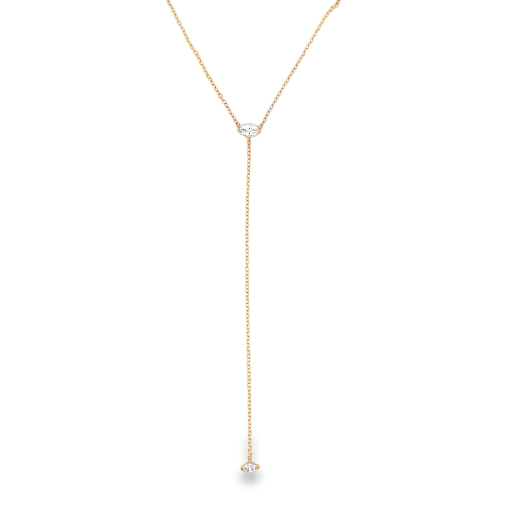 Lab-Grown Diamond Double Marquise Lariat Necklace