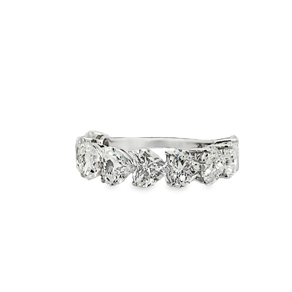 Lab-Grown E/W 9 Stone Heart Band
