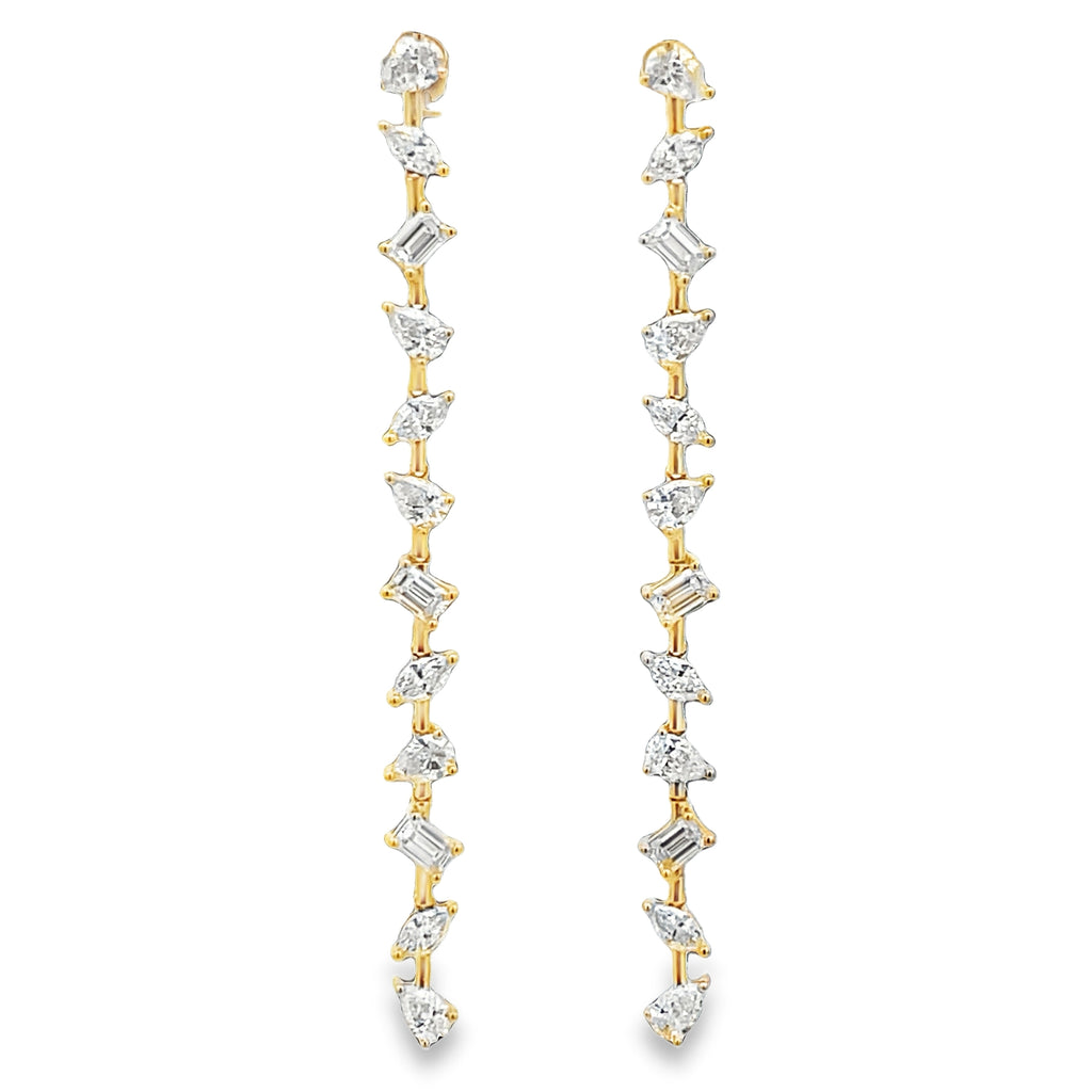 Lab-Grown Offset Mix Shape Negative Space Duster Earrings