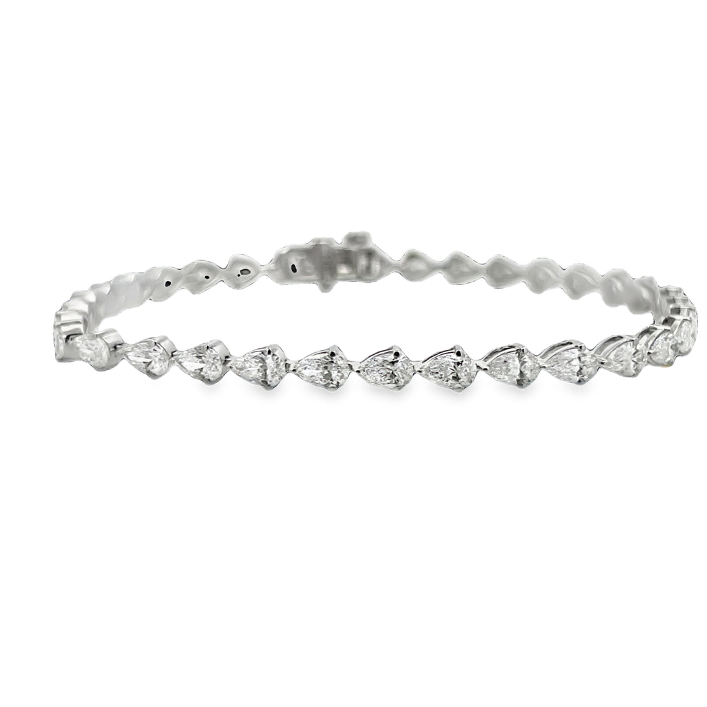 Lab-Grown East/West Pear Shape Diamond Tennis Bracelet