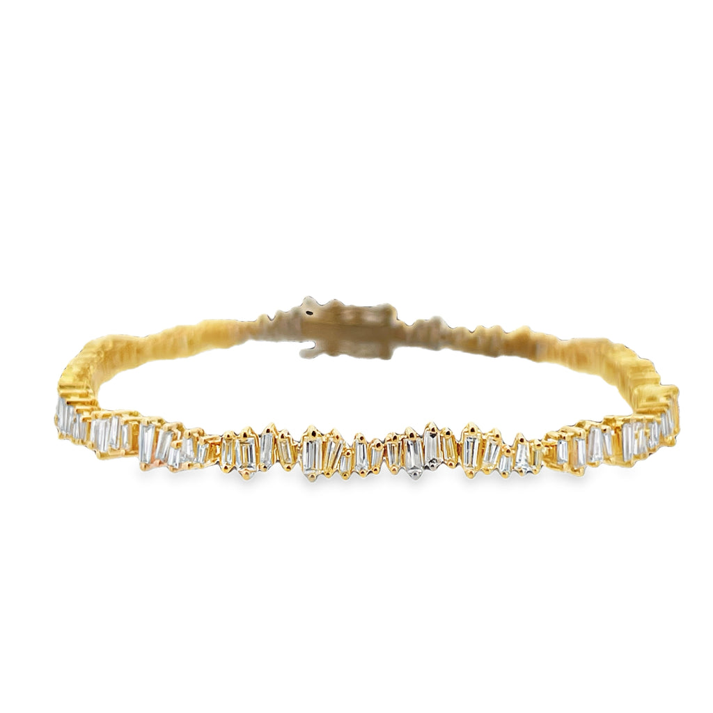 Offset N/S Baguette Diamond Tennis Bracelet