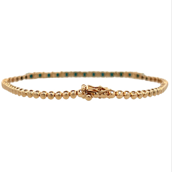 Turquoise & Diamond Bead Chain Bracelet