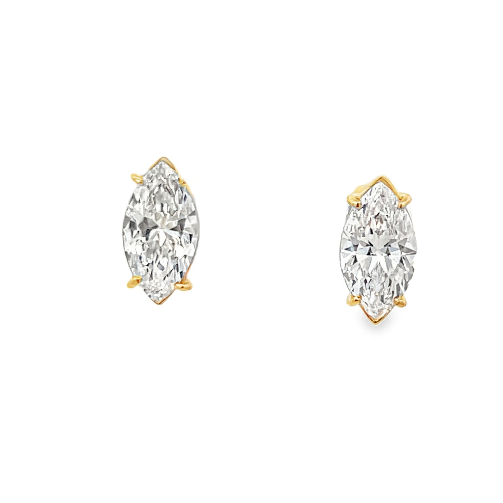 Lab-Grown Marquise Shaped Diamond Stud Earrings
