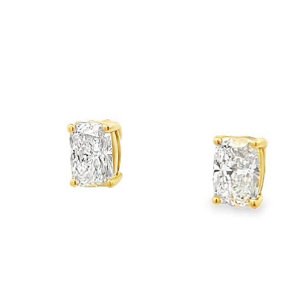 Lab-Grown Elongated Cushion Shaped Diamond Stud Earrings