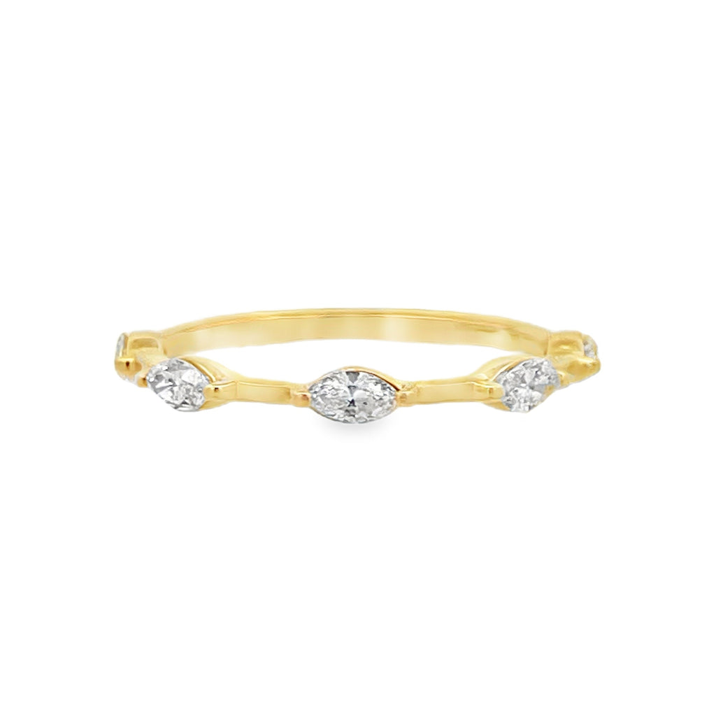 Lab-Grown Negative Space Marquise Band