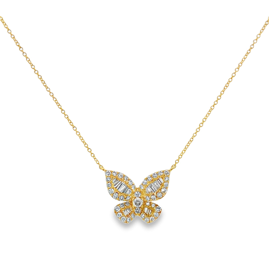 Baguette Butterfly Necklace