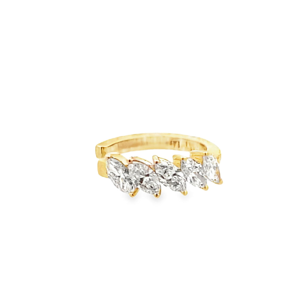 Lab-Grown Tilted Marquise Ear Cuff