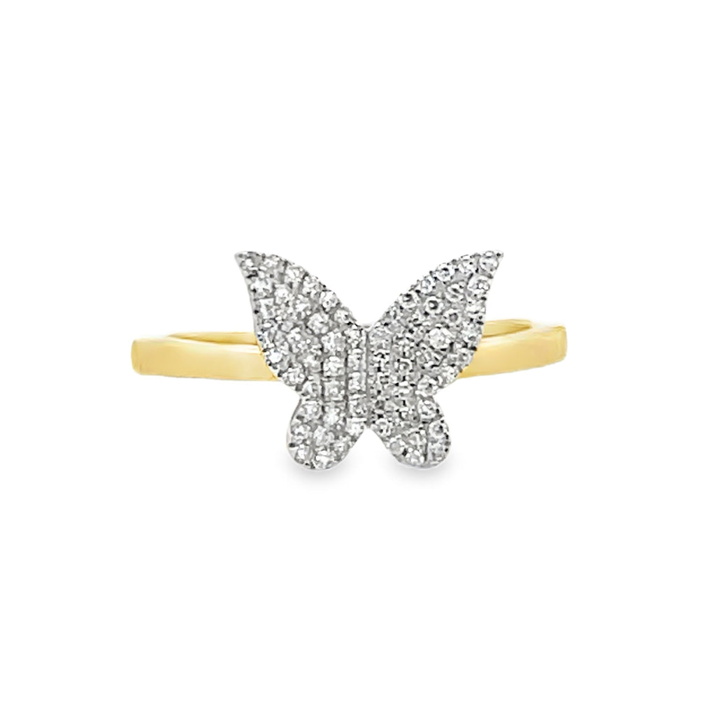 Dainty Pave Diamond Butterfly Ring