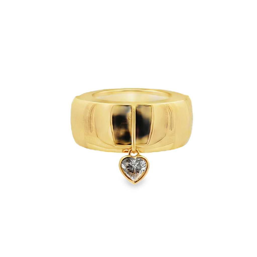 Lab-Grown Dangle Bezel Heart Fitness Ring Jacket