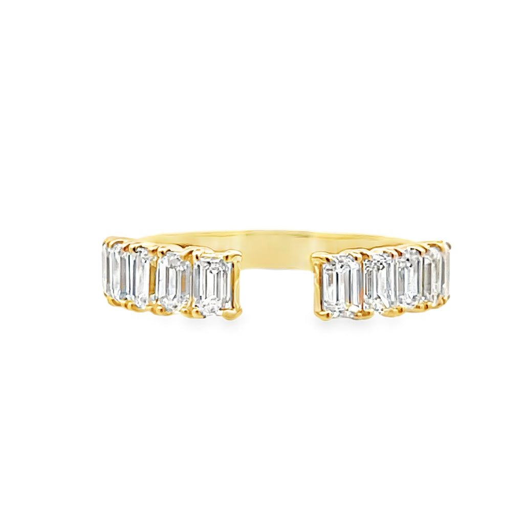 Lab-Grown Radiant Open Shank Wedding Band