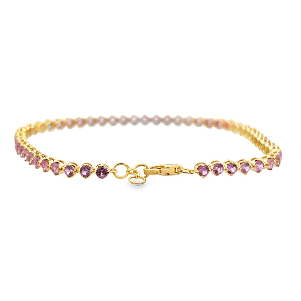 Cupcake Set Pink Sapphire Tennis Bracelet