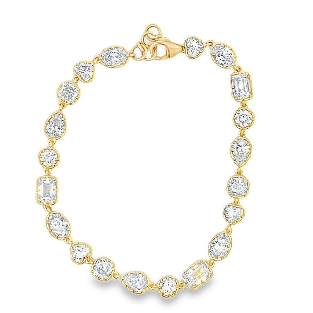Lab-Grown Georgian Set Multi-Shape Tennis Bracelet