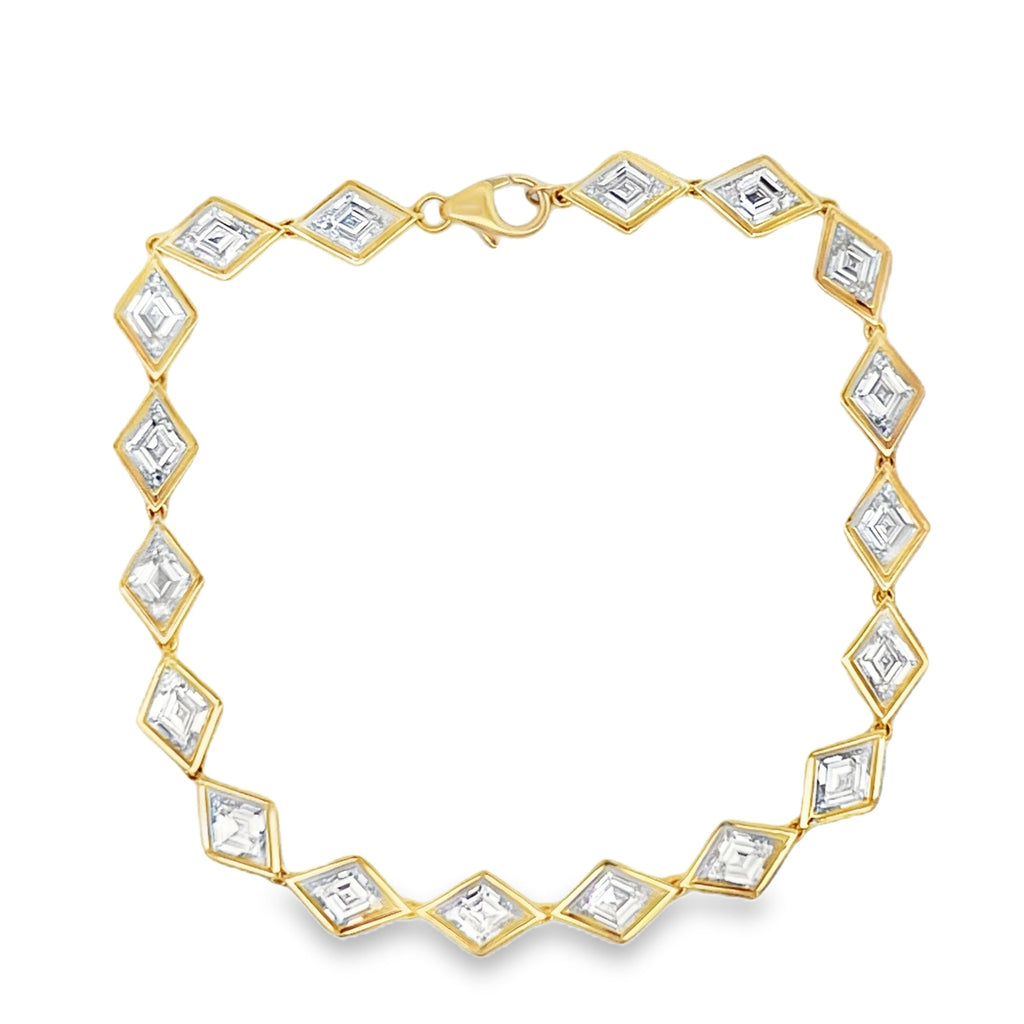 Lab-Grown Bezel Hexagon Tennis Bracelet