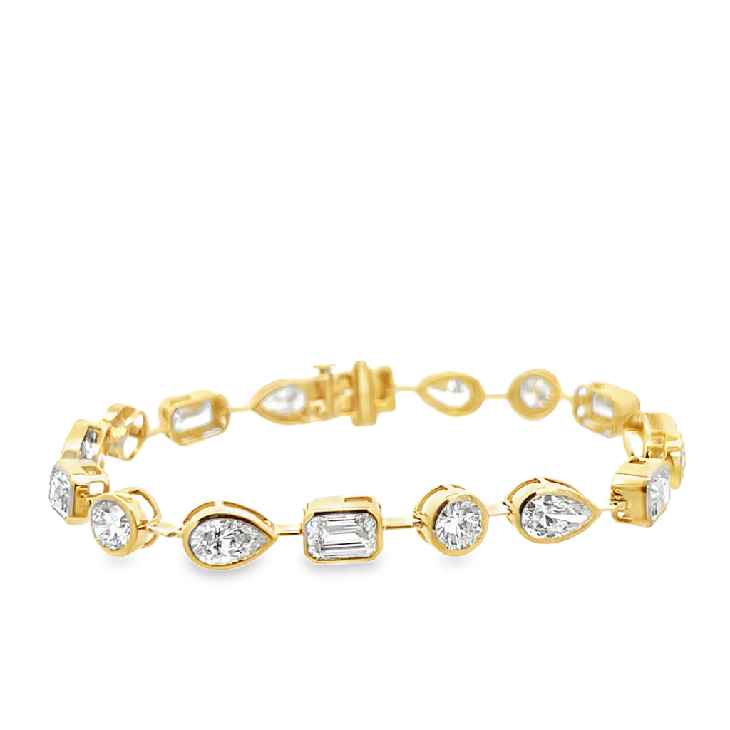 Lab-Grown Negative Space Bezel Set Multi-Shape Tennis Bracelet