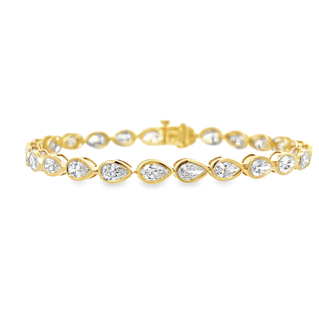 Lab-Grown East/West Pear Bezel Tennis Bracelet