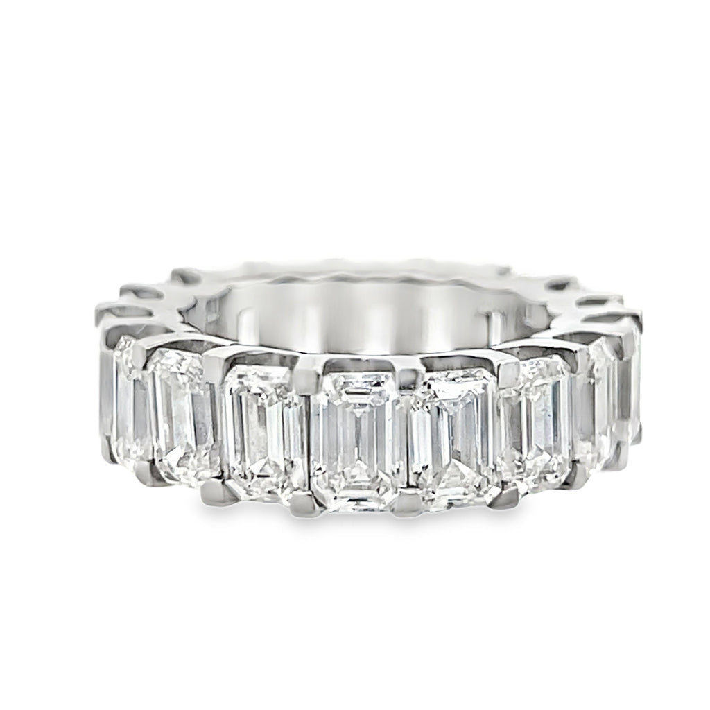 Lab-Grown Platinum Emerald Cut Eternity Band