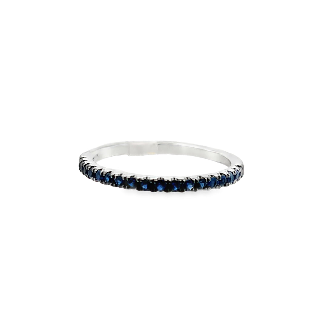 Round Sapphire Stackable Band