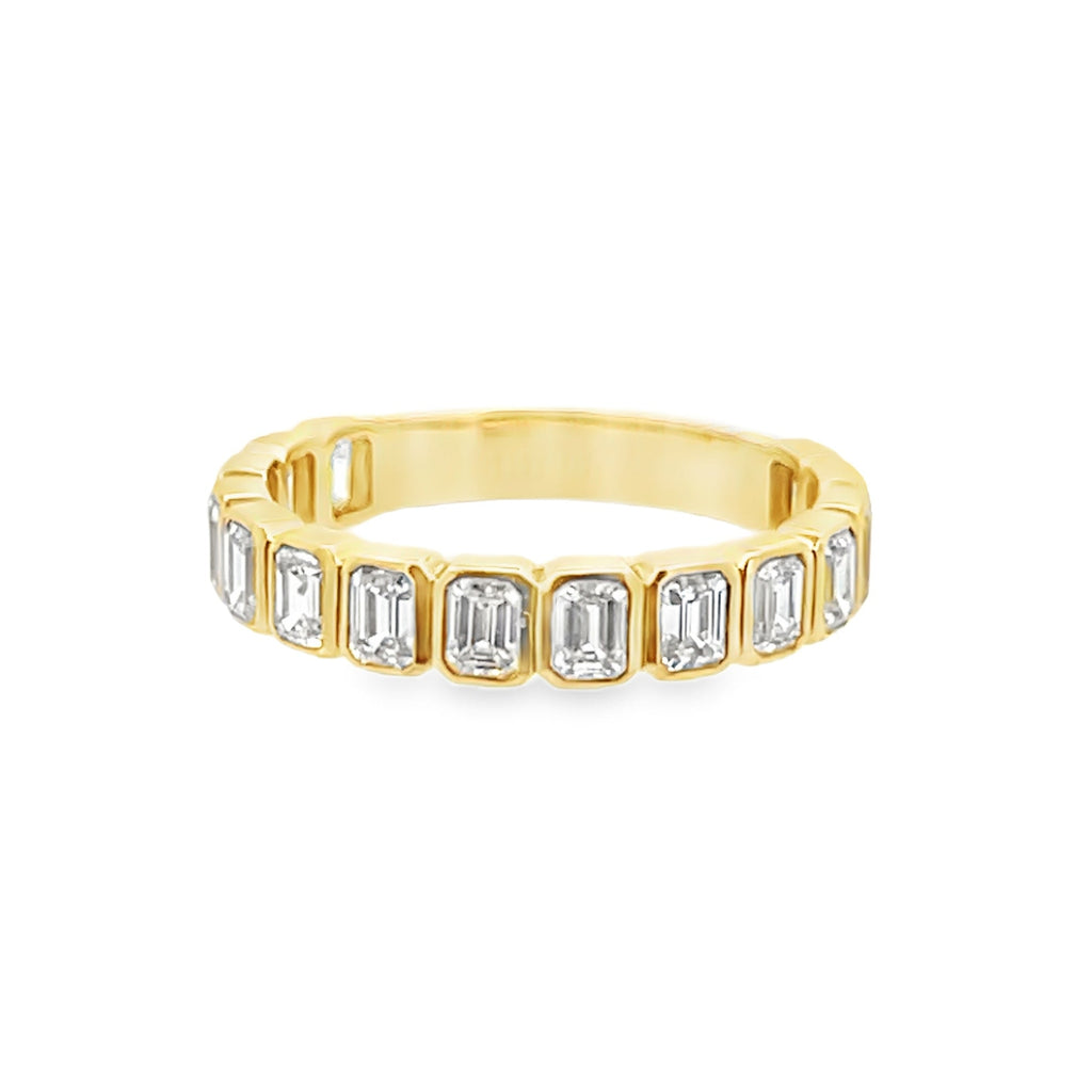 Lab-Grown N/S Emerald Cut Bezel Band