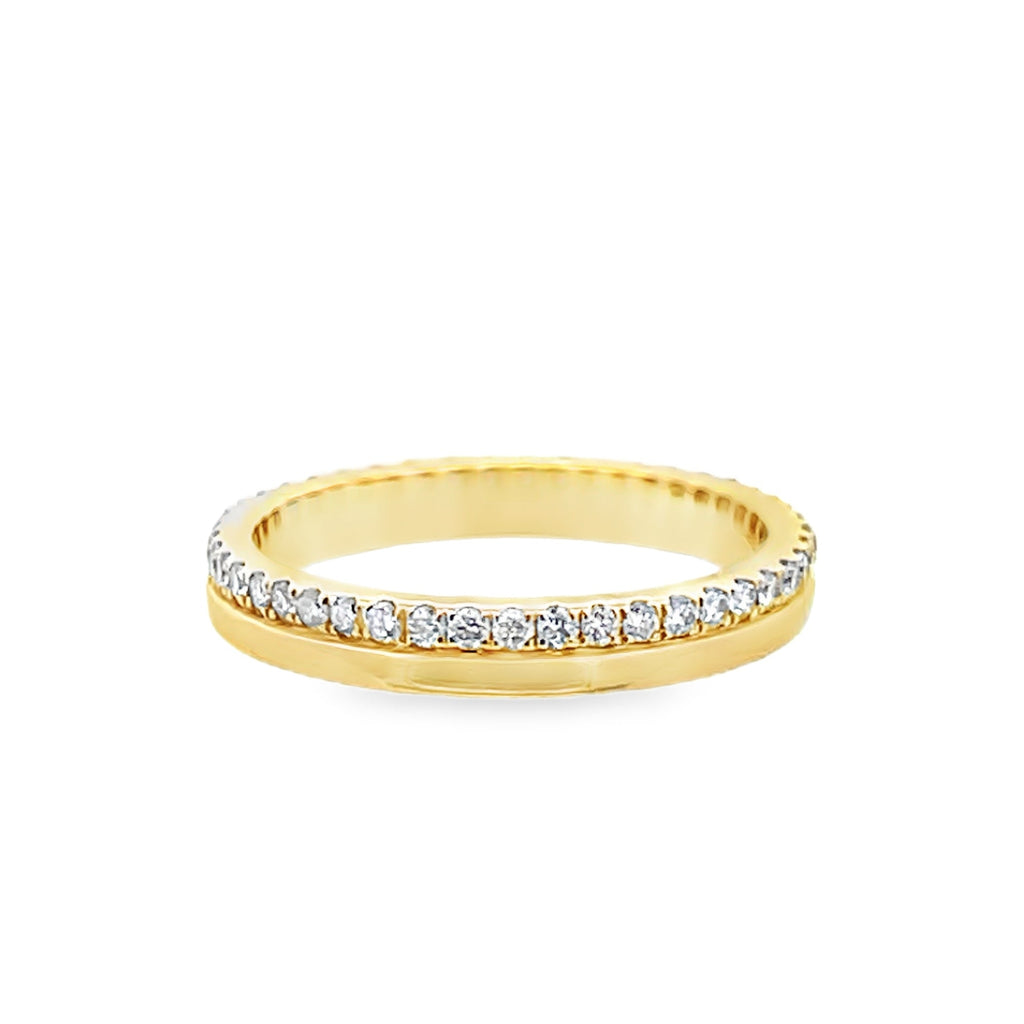 Double Row Glossy Diamond Eternity Band