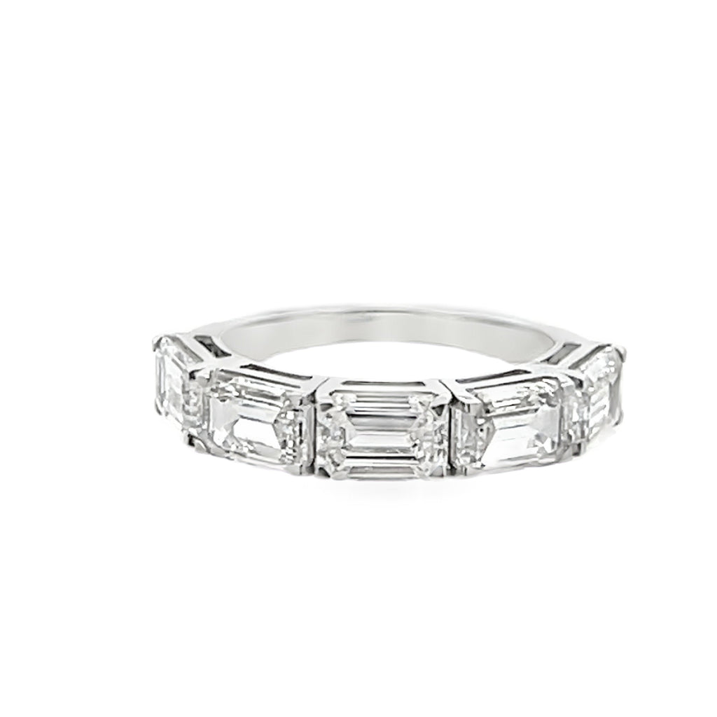 Lab-Grown 5-Stone East/West Emerald Band