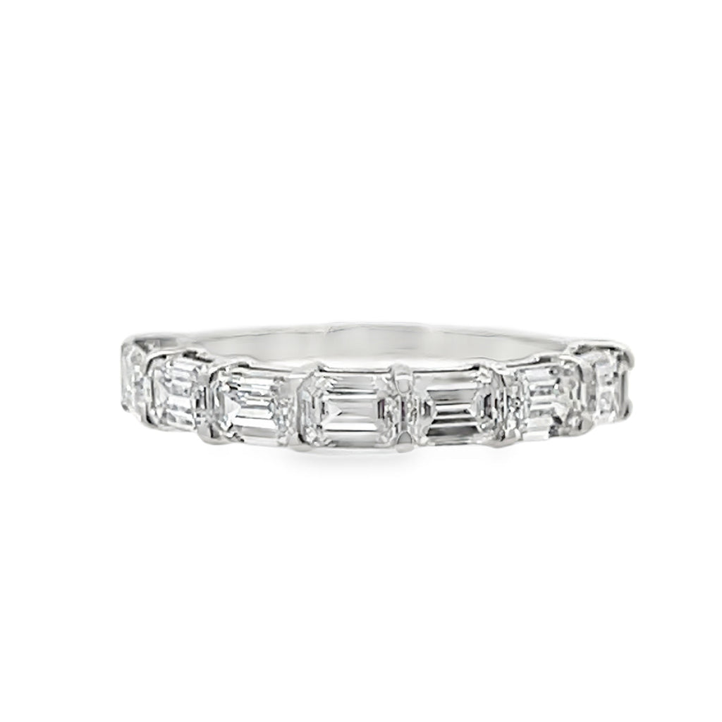 Lab-Grown E/W Emerald Halfway Band