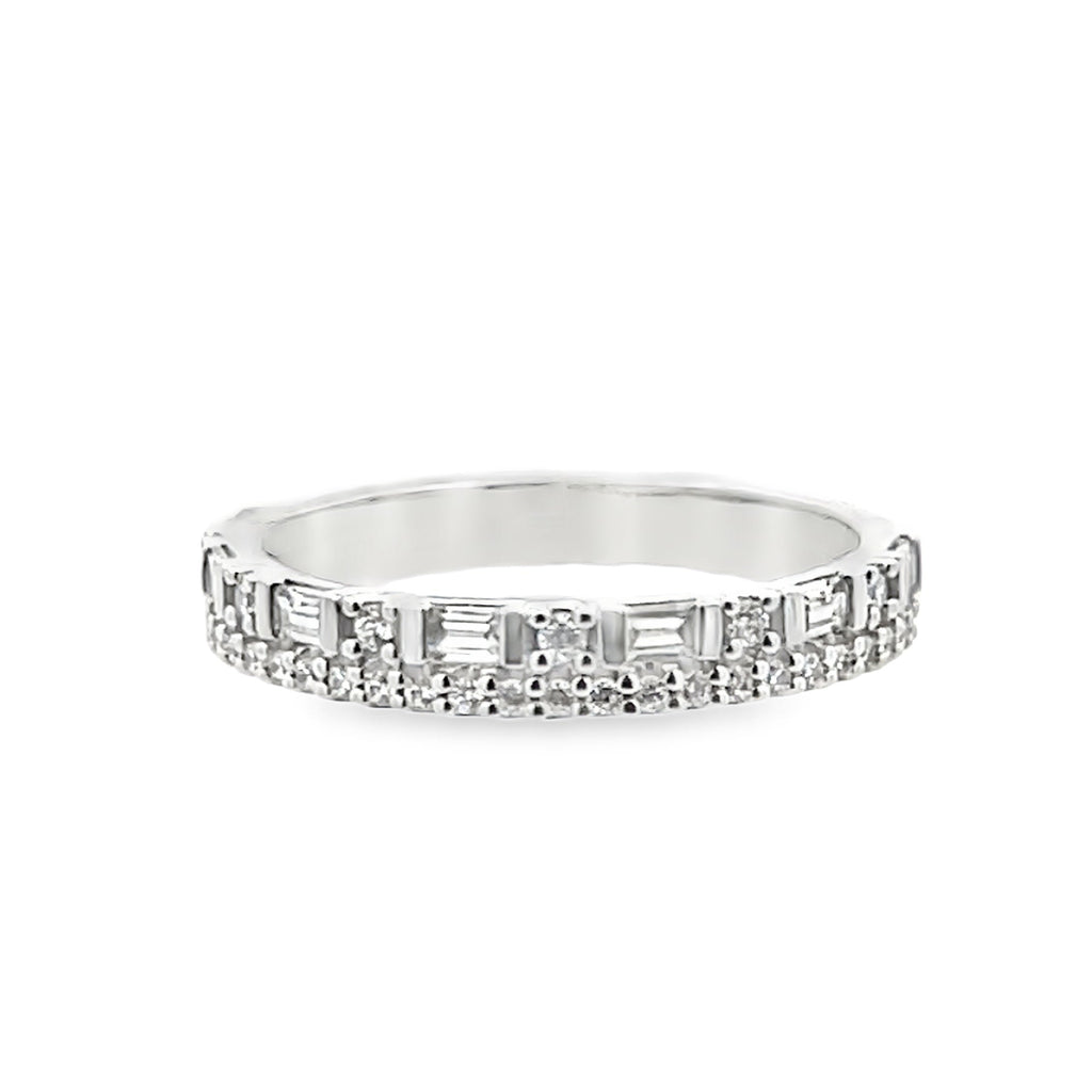 Double Row Round & E/W Baguette Band