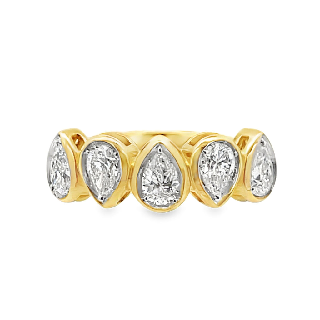 Alternating Bezel Pear Band
