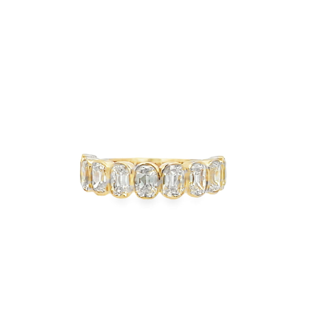 Lab-Grown Bezel Antique Elongated Cushion Band