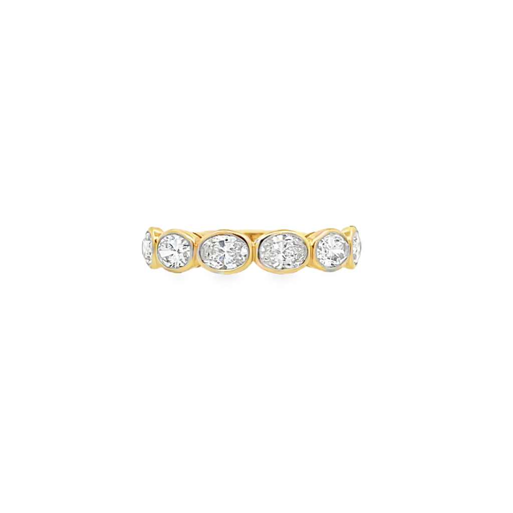 6-Stone East/West Bezel Oval Band