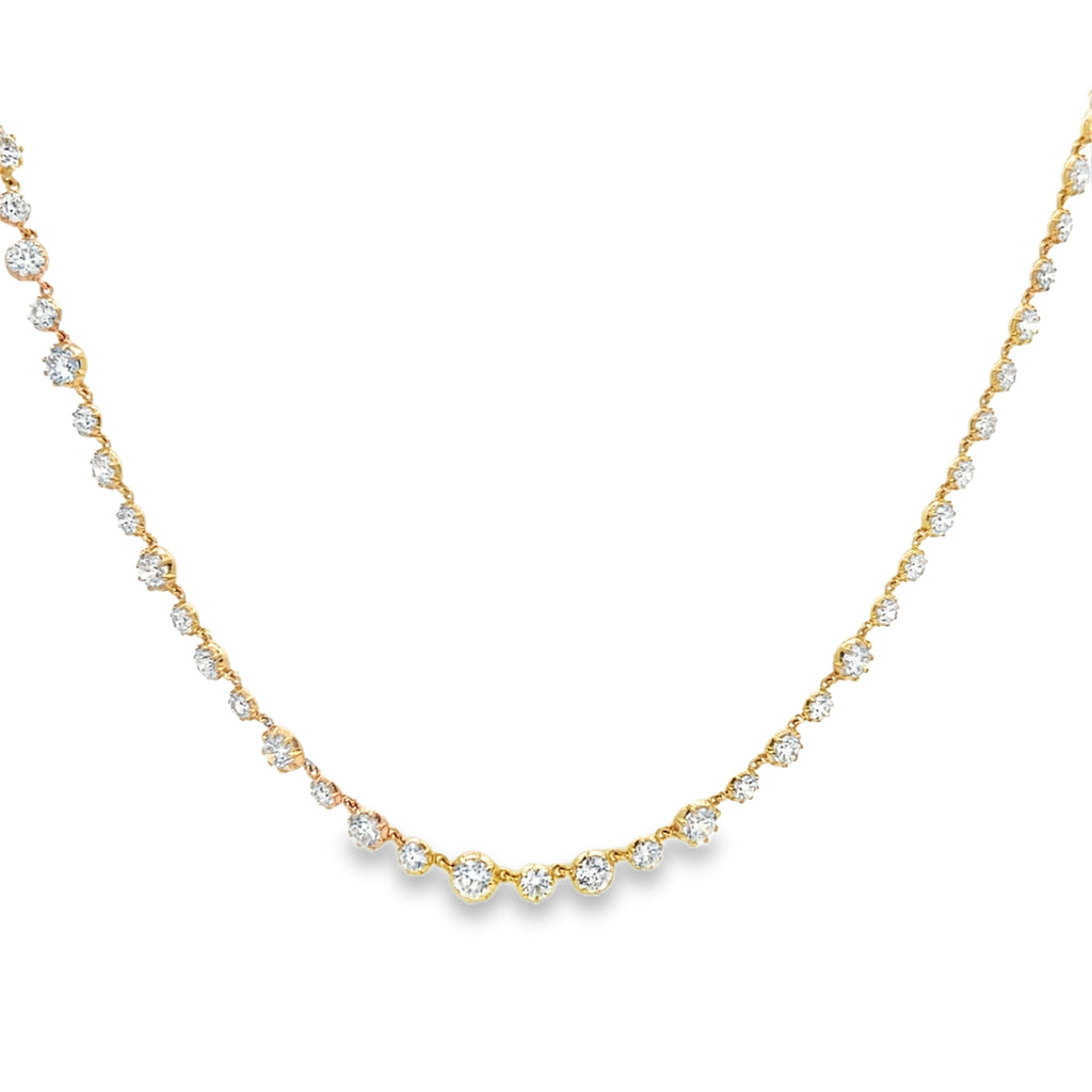 Lab-Grown Round Diamond Georgian Necklace- Yellow Gold