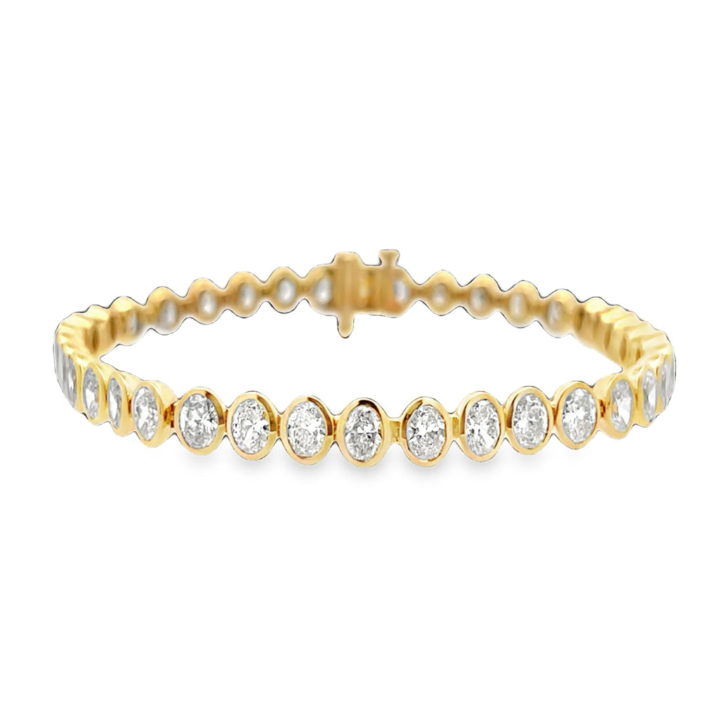 Lab-Grown Bezel Oval Tennis Bracelet