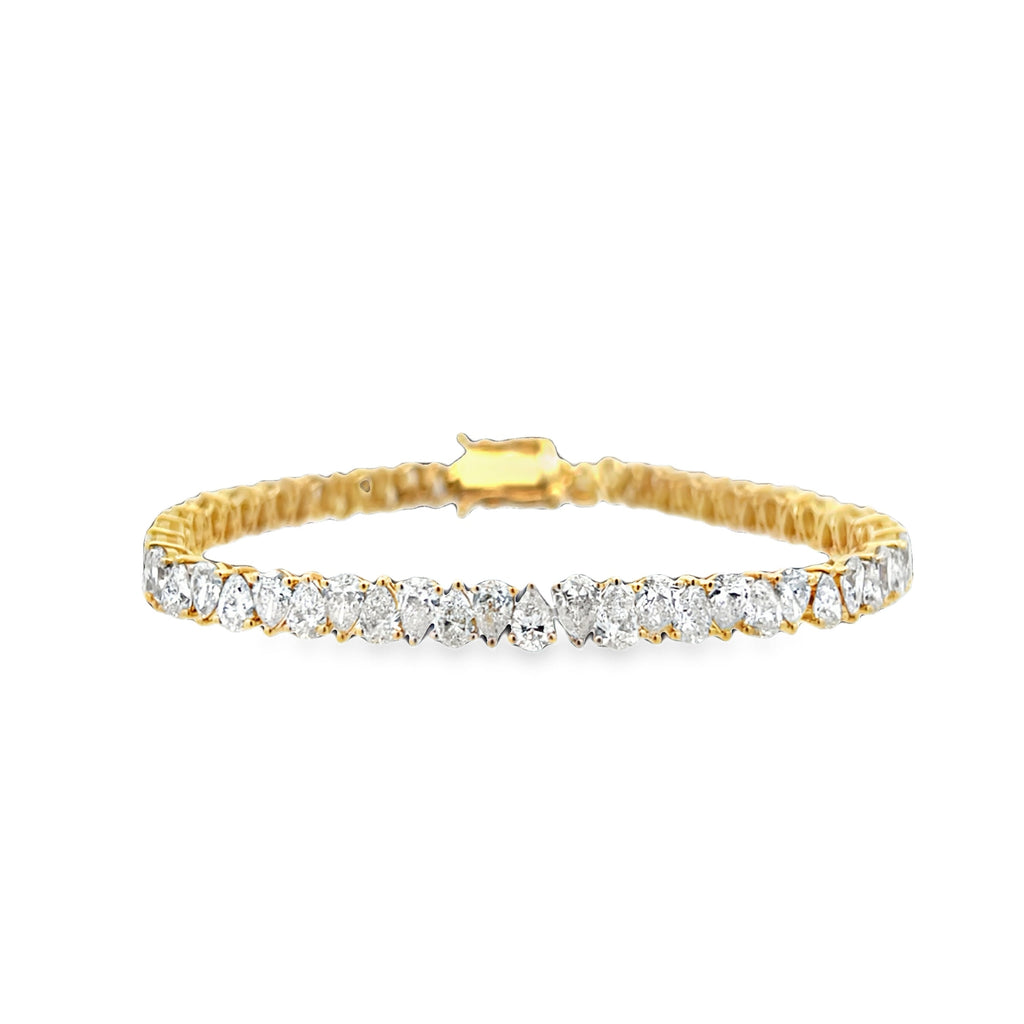 Lab-Grown N/S Alternating Pear Tennis Bracelet