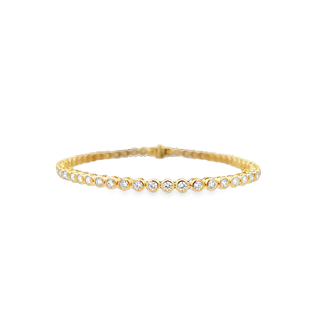 Lab-Grown 2.90 CTW Bezel Round Tennis Bracelet
