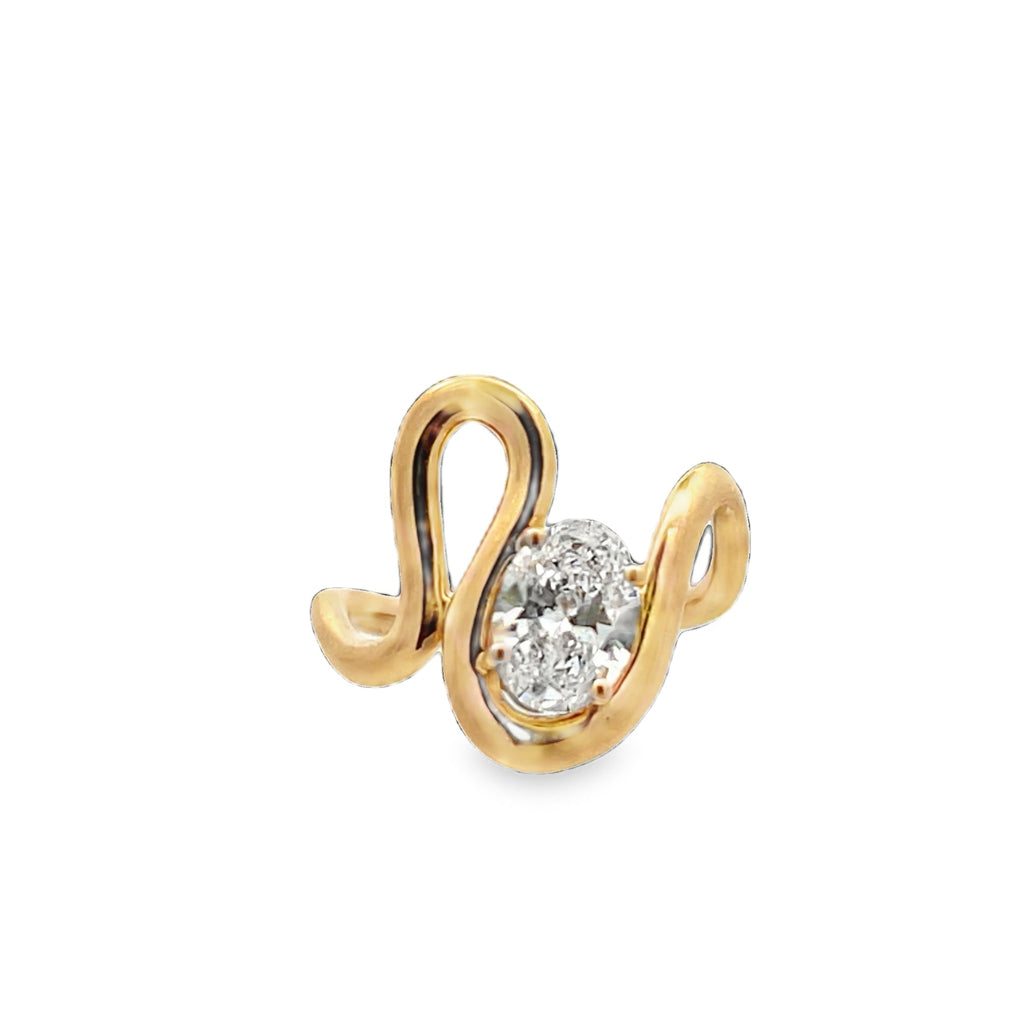 Lab-Grown Double Curve Oval Pinky Ring