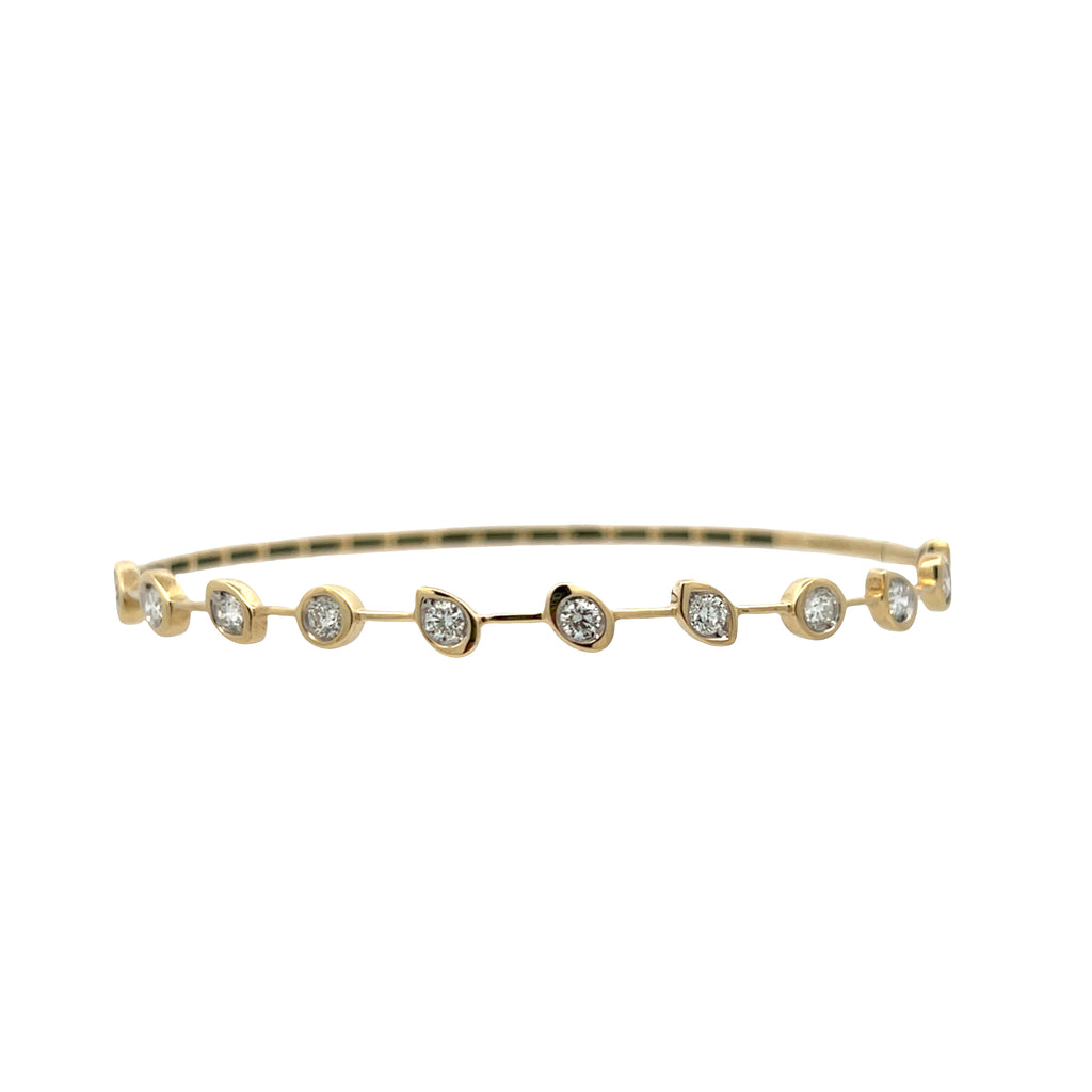 Lab-Grown Organic Bezel Negative Space Bangle