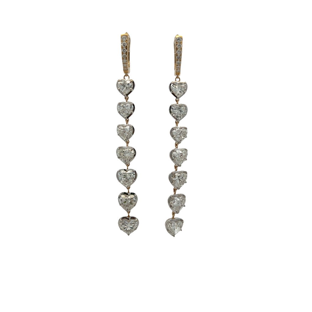 Lab-Grown Drilled Heart Dangle Diamond Huggies